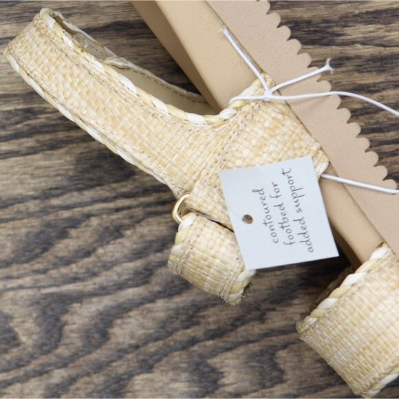 NWT A New Day Womens Tilly Raffia Platform Footbed Sandals 92611757 Tan Brown 8M - Picture 7 of 7
